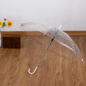 Paraplyer 50st grossist transparent flerfärgad klart PVC långt handtag regntät SN321