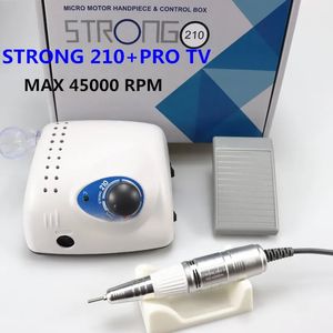 Маникюрный набор для ногтей New Strong 210 ProIV Дрель для ногтей 65 Вт 45000 Станок для резки Ручной станок для резки Электрическая дрель для ногтей Шлифовальная машинка Полировальная пилочка для ногтей 231107