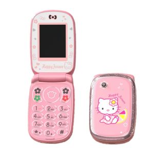 Mini Girl Cartoon Flip Mobile Phone 1.8" Dual SIM Card Music Lamp Tlephone NO Camera Bluetooth Children Kids Clamshell CellPhone
