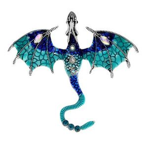 Spilla con drago volante smaltato Bellissima spilla con animale legand 3 colori disponibili Gioielli invernali di alta qualità GC2019