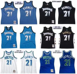 Benutzerdefinierte Basketballtrikots 21 Kevin Garnett Trikot Mitchell Ness 1995-96 97-98 03-04 Hardwoods Classics Retro Männer Frauen und Jugend ärmellos