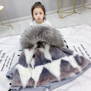 Coat Childrens Jacket for Girls 2023 Fashion Winter Faux Fox Fur Kid Boys Clothing Hooded Thick Warm Outerwear Parka Snowwear 231107