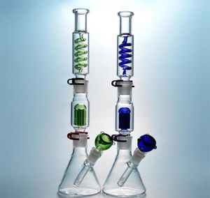 Zable Hohadahs 6 Arms Tree Perc Glass Beaker Bongs Conscenser Coil Water Pipes 18mm雌ジョイント3mm厚のダブリグ拡散DOW6092914