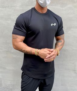 Herr t-shirts sommar gym t-shirt herrkläder kroppsbyggande fitness lös casual kort ärm t-shirt bomull mode muskel t-shirt mäns 230407