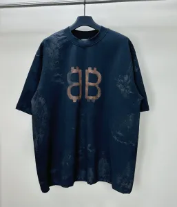 Neue Top-Designermode High Street Baumwolle lässig Kurzarm-T-Shirt Atmungsaktives BB-Buchstabenmuster lässig für Männer und Frauen