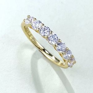 14K Gold Eternity Moissanite Diamond Ring Real Sterling Sier Party Wedding Band Rings for Women Men Engagement Jewelry