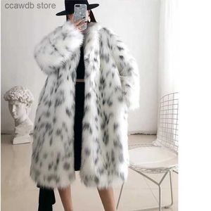 Women's Fur Faux Fur New women's warm fur coat winter leisure fur coat loose windbreaker jacket T231107