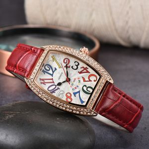 Franck Wrist for Women 2023 Womens Watches Three Needles Quartz Watch High Quality Top Brand Clock FM Diamond Watch Fashion Leather Strap