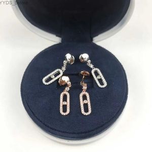 Серьги-гвоздики из стерлингового серебра 925 пробы, классические французские ювелирные изделия высокого качества, серьги-гвоздики для женщин с движущимися бриллиантами, отличный подарок к празднику YQ231107