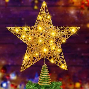 Christmas Decorations Star Tree Topper Ornament 2700 K 20 LED Spring Lights Spring-shaped Base For Home Office Decoration