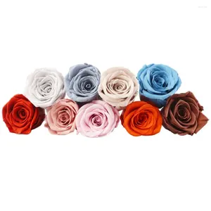 Decorative Flowers Blooming Rose Flower Heads Vibrant Eternal Handmade Natural-looking Ornament Preserved For Lasting