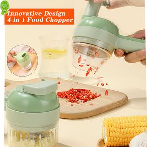 Nuovo 4 in 1 tritatutto elettrico schiaccia aglio tritacarne mini cibo aglio frantoio per verdure affettatrice robot da cucina ricaricabile