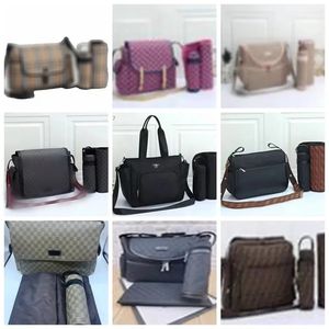 Kinder-Designer-Männer-Rucksack mit Reißverschluss, für Mama, multifunktional, Messenger-Wickeltasche, 3-teiliges Set, bedrucktes Leder, Leinwand, funktionell, für Papa, trockene Schulter, Geschenkideen, Taschen A2