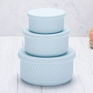 Set di stoviglie Scatole Bento in silicone Contenitore per il pranzo Rotondo A prova di perdite Senza BPA Lavabile in lavastoviglie