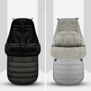 Sovsäckar utomhusfödd baby huva tjock solid vinter mjuk bekväm handcart sovsäck varm handcart fotskydd 230407