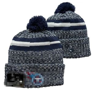 Men Knitted Cuffed Pom Tennessee Beanies TB Bobble Hats Sport Knit Hat Striped Sideline Wool Warm BasEball Beanies Cap For Women A