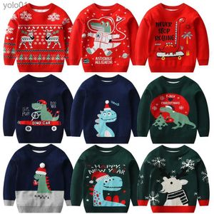 Kvinnors tröjor Julbarn Ströjor Girls 'Autumn Winter Pullover Knitwear Cartoon Christmas Sweater Children's Christmas Clothingl231107