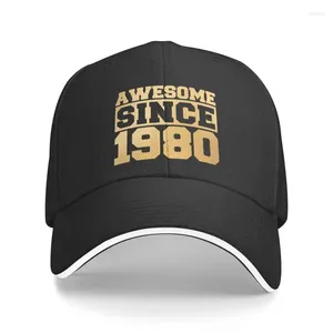 Top Caps Özel Altın Müthiş 1980 Beyzbol Kapağı Kadın Erkekler Ayarlanabilir Baba Şapkası Street Giyim