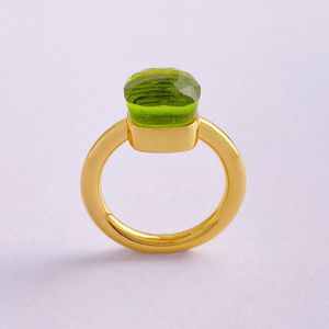 듀피 디자인 y2k 여자 결혼 반지 18k 골드를위한 다채로운 사탕 반지