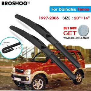 Windshield Wipers Car Wiper Blade For Daihatsu Terios 20"+14" 1997-2006 Auto Windscreen Windshield Wipers Blades Window Wash Fit U Hook Arms Q231107