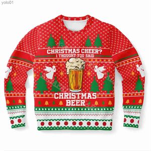 Kvinnors tröjor Gingerbread R 3D-tryck Ugly Christmas Tree Party Gift Sweater för par unisex man pullover vinter casual stickad tröja-3l231107