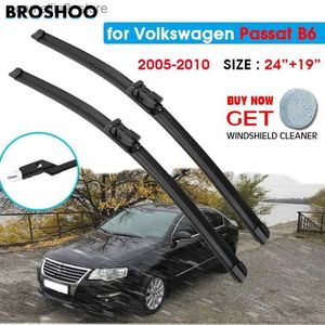 Windshield Wipers Car Wiper Blade For Passat B6 24"+19" 2005-2010 Windscreen Windshield Wipers Blades Window Wash Fit Push Button Arm Q231107