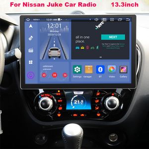 256G 13.3inch 2Din Stereo Car DVD Radio för Nissan Juke Android Auto Car Multimedia Player GPS Navigation Head Unit WiFi Carplay