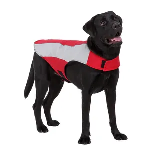 Giacca sportiva per cani, cappotti invernali caldi per cani da esterno, gilet impermeabile per cani, parka riflettente per animali, gilet per cani per la stagione fredda, abbigliamento per tutti i cani, rosso