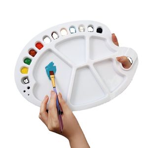 17 Wells Paletas de bandeja de tinta plástica - Paleta de tinta acrílica Paleta de mistura de aquarela para pintura de artistas DH875