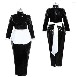 Casual Dresses French Maid Lockable Dress Crossdressing For Men Plus Size Women Long Sleeves Bodycon Sissy Uniform Cosplay Tailor-made