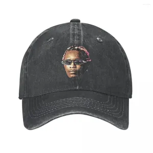 Cappellini da baseball Young Thug Rap Baseball Casual Distressed Washed Thugger Slime Cappello snapback stile unisex Allenamenti all'aperto