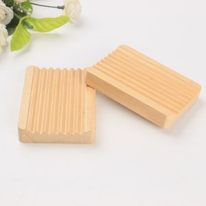 Wooden Natural Bamboo Soap Dishes Tray Holder Storage Soap Rack Plate Box Container Portable Bathroom Soap Dish Storage Box dh525