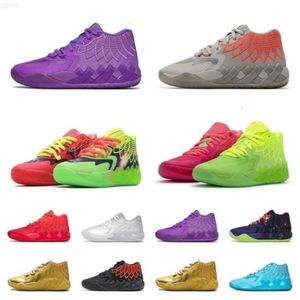 Com caixa LaMelo Ball 1 MB.01 Tênis de basquete Sneaker Branco Silver Blast Buzz City LO UFO Not From Here Queen City Rick e Rock Ridge Treinadores Sports Sn