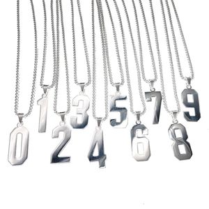 Мужские Подвески с бейсбольным и футбольным номером для мальчиков, подвески, ожерелье из нержавеющей стали, цепочки с буквами 0-9, цепочки Rolo с цифрами 2,5 мм, 30 дюймов