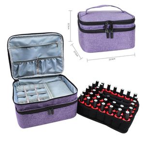 Storage Bags 30/42 Bottles Nail Polish Organizer Case Double-layer Bag For Polis Manicure Set With Dividers Handles Travel CaseStorage