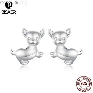 Stud Bisaer 925 Sterling Srebrny Cute Chihuahua Dog Studki Kolczyki Pet Ear Clip Splated For Woman Party Fine Jewelry ECE1620 YQ231107