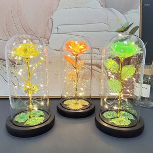 Decorative Flowers Long-lasting Durability Glass Rose - Gift For Mothers Day Elegant Decors Artificial Wedding Decor Decoration