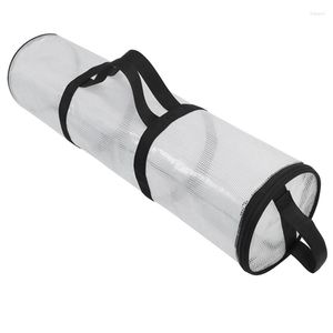 Present Wrap -Christmas Wrapping Paper Storage Bag Dålig underbädd Xmas Organizer Easy Carry Handtag Clear PVC
