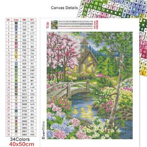 5D Diamond Borderyy House Kit de strass de diamante Tree Cross Stitch Cenário novo Chegada decoração de primavera