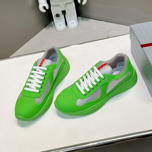 Grönt läder grå mesh sömmar casual sportskor senior sense mens skor lyxdesigner nya kvinnors skor utomhus vandringskor reseskor storlek 35-48 +låda
