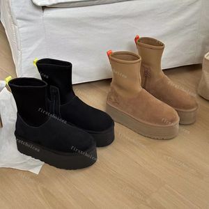 مصمم أحذية نساء قصيرة شتاء الثلج الجليد شرائح الفراء Slippers Australia Tasman Ultra Mini Boots Woolen Boot Warm Fluffy Boots