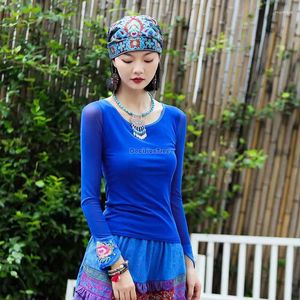 Roupas étnicas 2023 Chinês Tradicional Vintage Blusa Flor Bordado Mulheres Apertadas Chiffon Hanfu Top Tang Terno