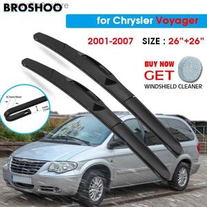 Windshield Wipers Car Wiper Blade For Chrysler Voyager 26"+26" 2001-2007 Auto Windscreen Windshield Wipers Window Wash Fit U Hook Arms Q231107