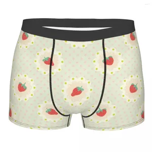 Cuecas Morangos Frutas Homens Cueca Boxer Briefs Shorts Calcinhas Moda Macia para Masculino