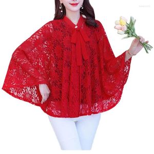 Kvinnors jackor sommar elegant spets sjal 2023 collocation klänning solskyddsmedel cardigan kvinnor förlorar avslappnad fast färg ärmlös