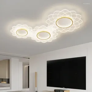 Luzes de teto criatividade luz led ponto lâmpada ouro as flores lustre acrílico para quarto decoração quartos personalidade casa