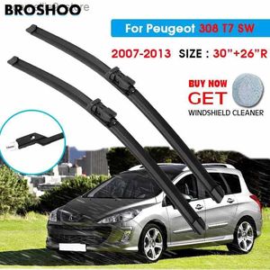 Windshield Wipers Car Wiper Blade For Peugeot 308 T7 SW 30"+26"R 2007-2013 Auto Windscreen Windshield Wiper Window Wash Push Button Arm Q231107