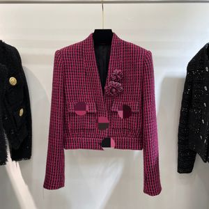 1028 XL 2023 Milan Runway Coat Autumn Märke samma stil kappa v halsrosa högkvalitativ långärmad kvinnkläder mode e815