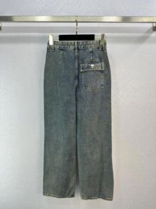 Pantaloni da donna 23 Jeans patchwork a vita alta larghi a gamba larga autunno/inverno per una copertura sottile