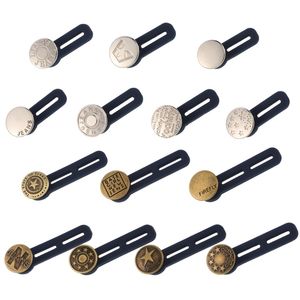 Waist Chain Belts 14PCS Jeans Buttons Metal Silicone Extended Nailfree Detachable Adjust Buckle Extension Button 230407